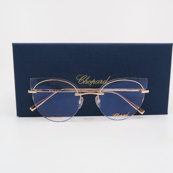 Chopard VCHF70M 08FC 56mm Rose Gold & Clear, Titanium, New Women's Eyeglasses. - Picture 2 of 9